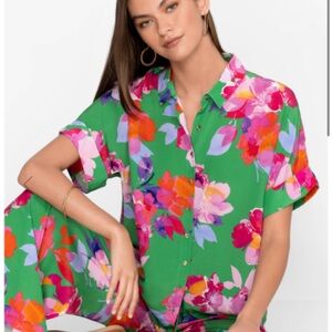 Johnny Was {Nadine} 100% silk shirt top size medium